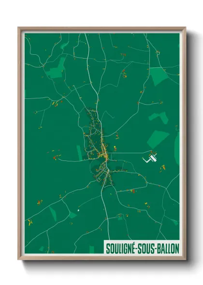 Une affiche de carte sur Souligné-sous-Ballon