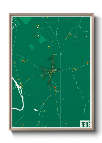 Une affiche de carte sur Teillé