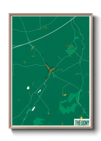 Une affiche de carte sur Théligny