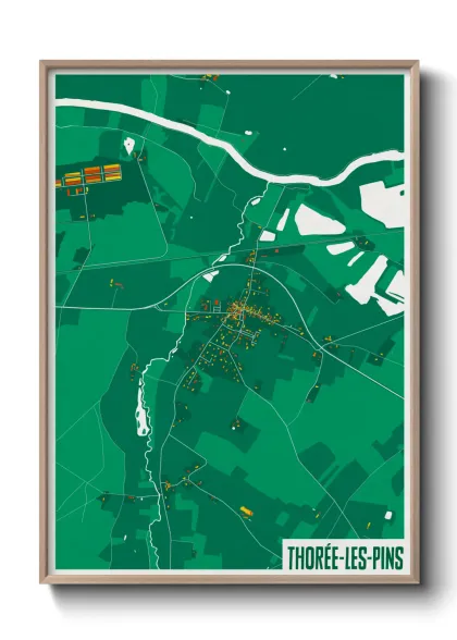 Une affiche de carte sur Thorée-les-Pins