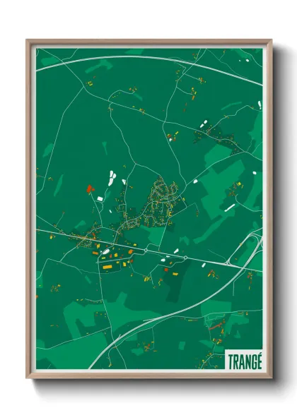 Une affiche de carte sur Trangé