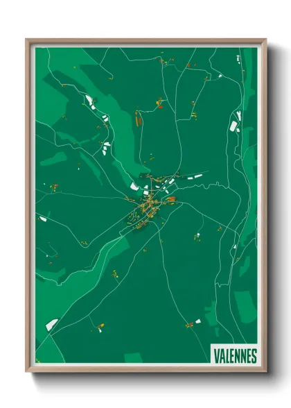 Une affiche de carte sur Valennes
