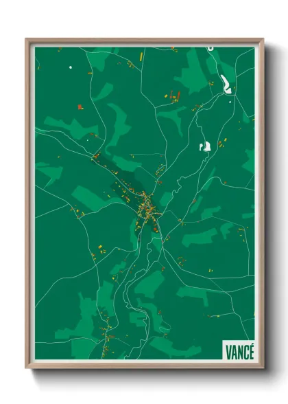 Une affiche de carte sur Vancé