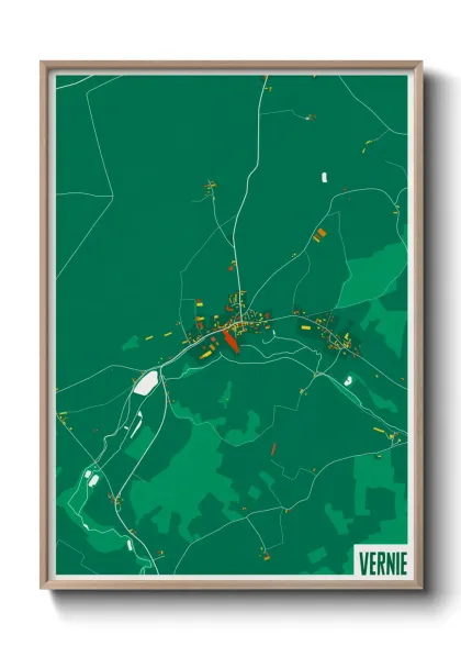 Une affiche de carte sur Vernie