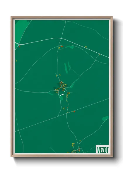 Une affiche de carte sur Vezot