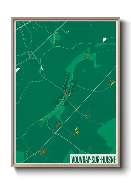 Une affiche de carte sur Vouvray-sur-Huisne