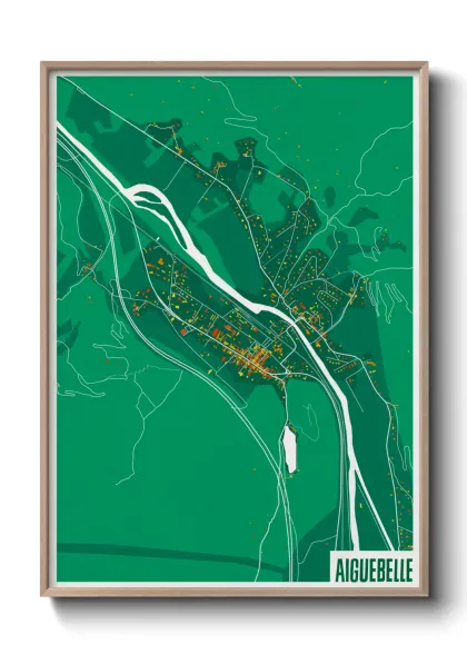 Une affiche de carte sur Aiguebelle