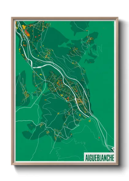 Une affiche de carte sur Aigueblanche