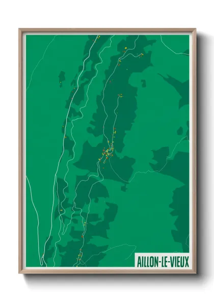 Une affiche de carte sur Aillon-le-Vieux