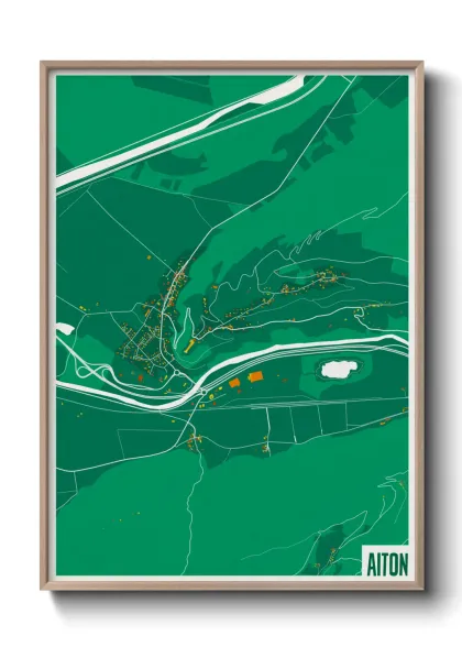 Une affiche de carte sur Aiton