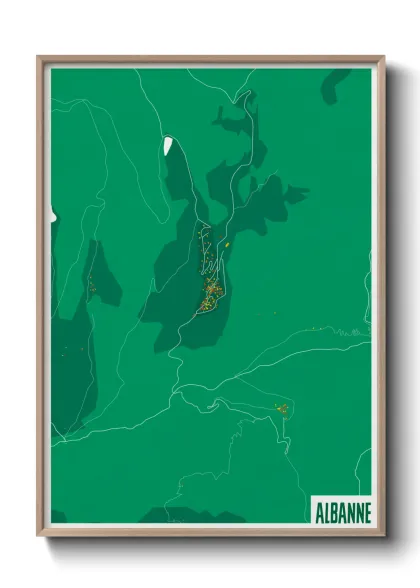 Une affiche de carte sur Albanne