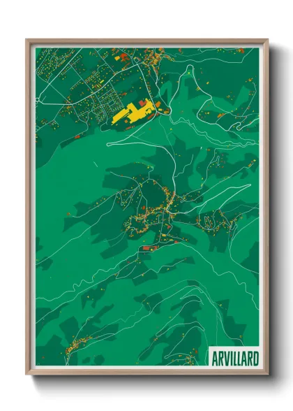 Une affiche de carte sur Arvillard