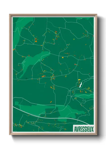 Une affiche de carte sur Avressieux
