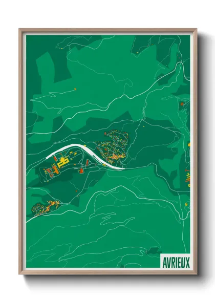 Une affiche de carte sur Avrieux