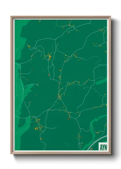Une affiche de carte sur Ayn