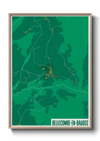 Une affiche de carte sur Bellecombe-en-Bauges