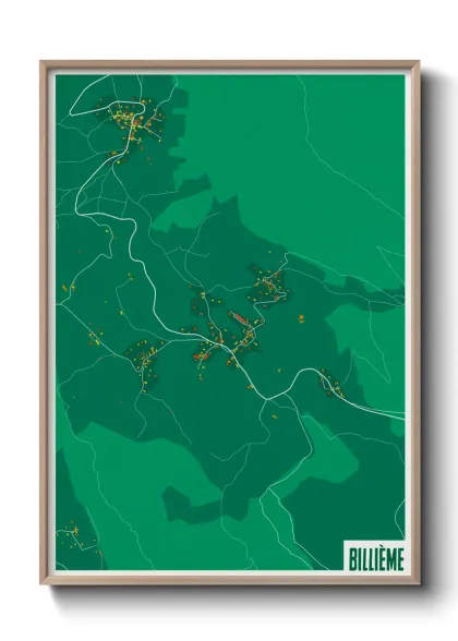 Une affiche de carte sur Billième
