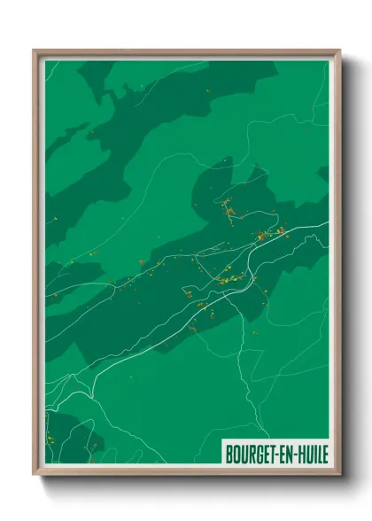 Une affiche de carte sur Bourget-en-Huile