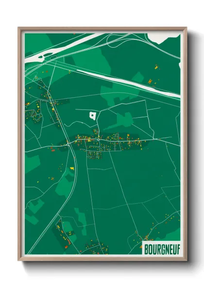 Une affiche de carte sur Bourgneuf