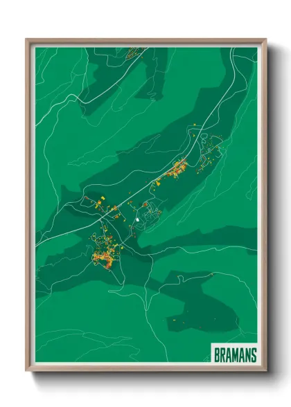 Une affiche de carte sur Bramans