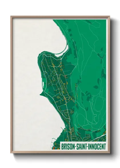 Une affiche de carte sur Brison-Saint-Innocent