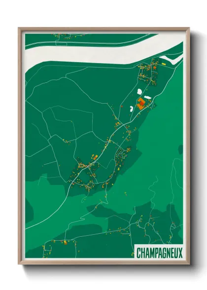 Une affiche de carte sur Champagneux
