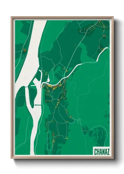 Une affiche de carte sur Chanaz