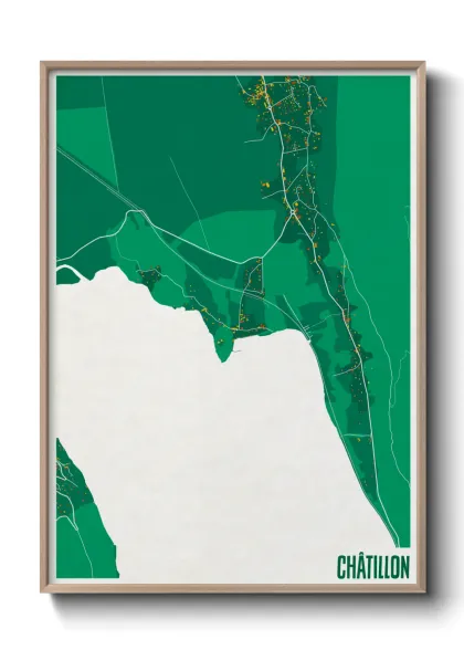 Une affiche de carte sur Châtillon