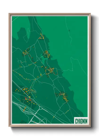 Une affiche de carte sur Chignin