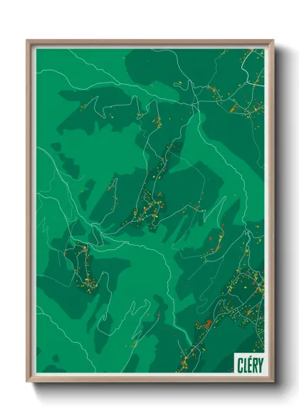 Une affiche de carte sur Cléry