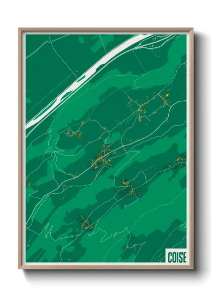Une affiche de carte sur Coise