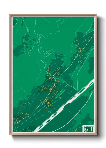 Une affiche de carte sur Cruet