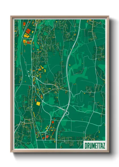 Une affiche de carte sur Drumettaz