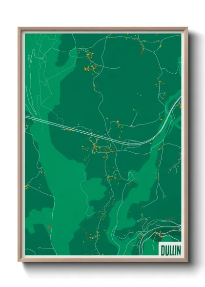 Une affiche de carte sur Dullin