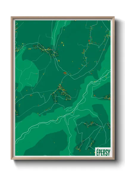 Une affiche de carte sur Épersy