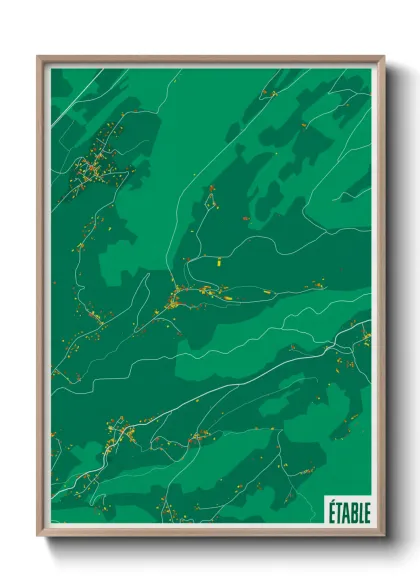 Une affiche de carte sur Étable