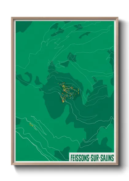 Une affiche de carte sur Feissons-sur-Salins