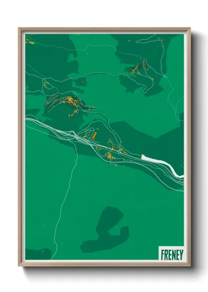 Une affiche de carte sur Freney
