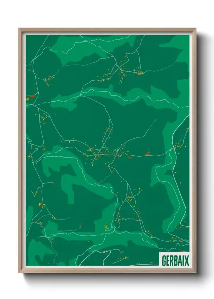 Une affiche de carte sur Gerbaix