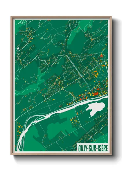 Une affiche de carte sur Gilly-sur-Isère