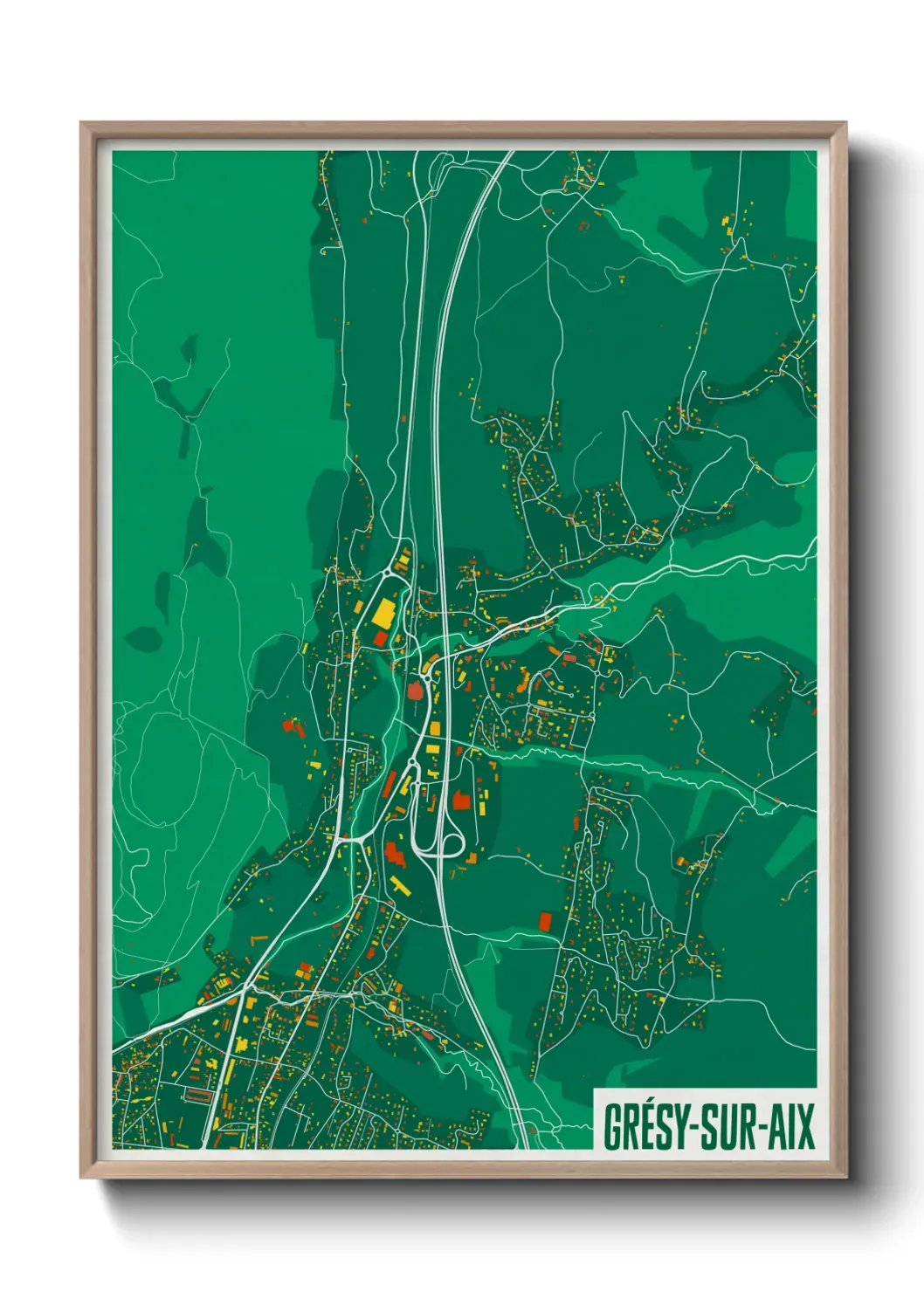 Un poster carteGrésy-sur-Aix