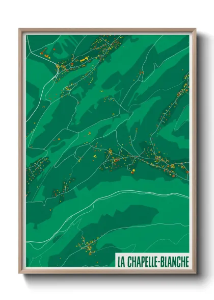 Une affiche de carte sur La Chapelle-Blanche