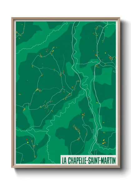 Une affiche de carte sur La Chapelle-Saint-Martin