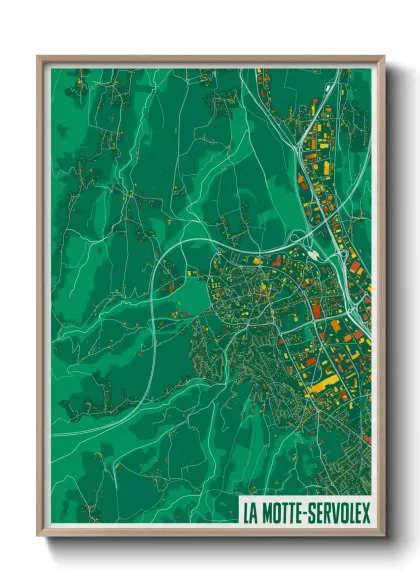 Une affiche de carte sur La Motte-Servolex