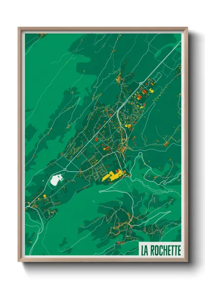 Une affiche de carte sur La Rochette