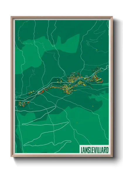 Une affiche de carte sur Lanslevillard
