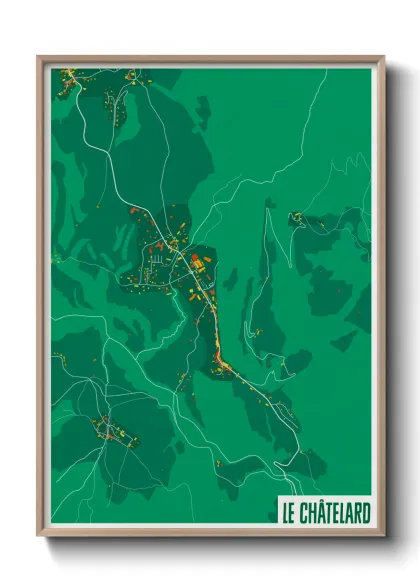 Une affiche de carte sur Le Châtelard