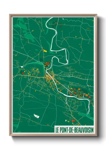 Une affiche de carte sur Le Pont-de-Beauvoisin
