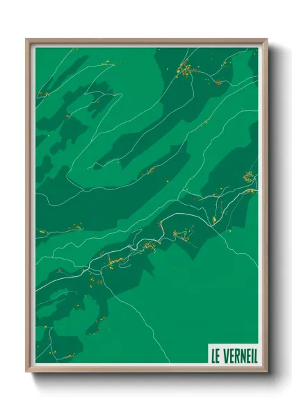 Une affiche de carte sur Le Verneil