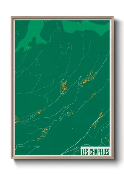 Une affiche de carte sur Les Chapelles